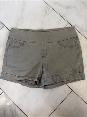 Hannah Women’s Large Gray Pull On Wide Waistband Soft Cotton 5-pocket shorts